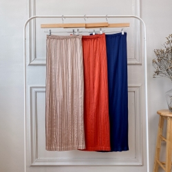 Zahirah Pleated Skirt - Brown / Soft Mint / Dusty Pink / Soft Brown / Orange Brick / Dark Blue / Maroon